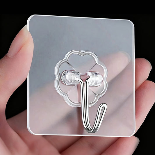 Self Adhesive Wall Hooks No Drill Clear Heavy Duty Wall Hanging Hooks Home Storage