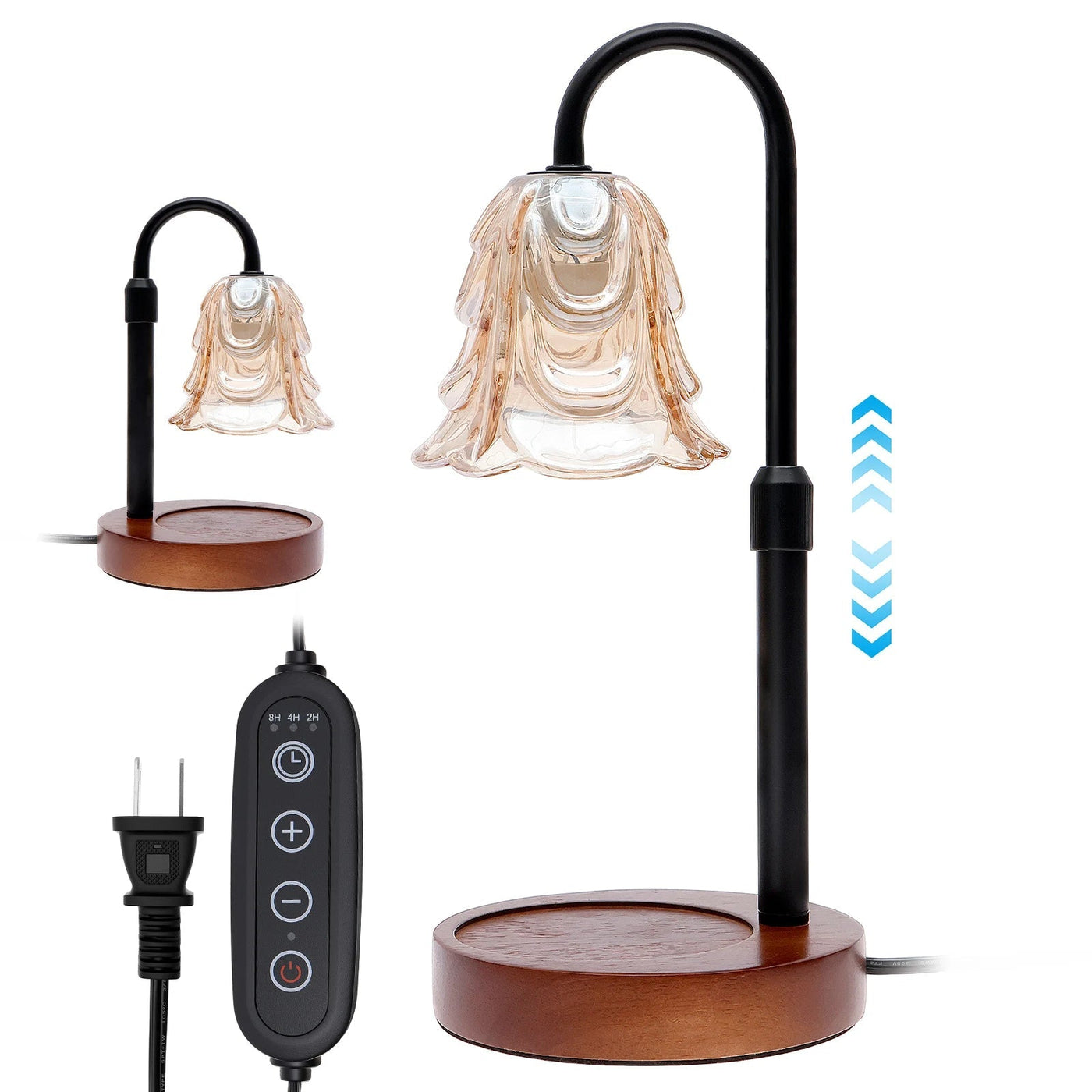 Flower Candle Warmer Lamp – Dimmable Electric Wax Melter with Timer & Glass Shade