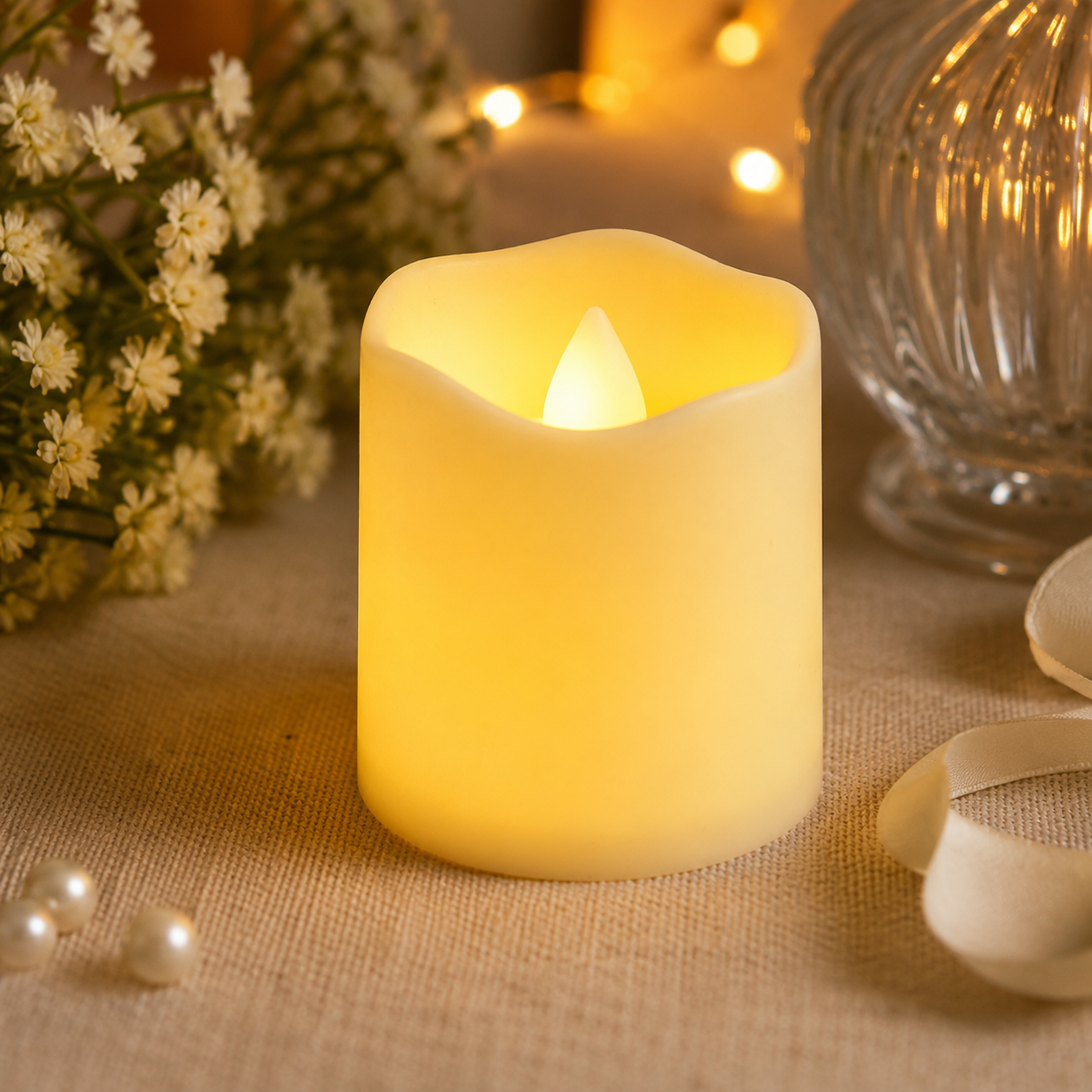 LED Flameless Candle – Battery Powered Warm White Electronic Candle