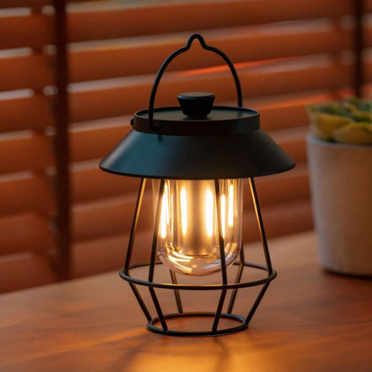Rechargeable Outdoor Table Lantern – USB Cordless Patio Lamp with Adjustable Light Modes